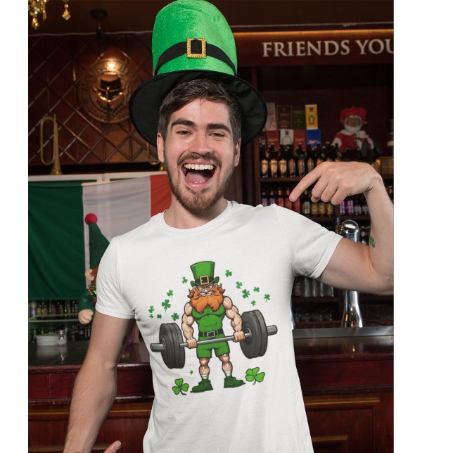 T-shirt St. Patrick's Day Drôle Leprechaun Barbell Gym (St. Patrick's Day funny Fitness Gym Leprechaun. )