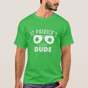 T-shirt St Patrick's Day Dude Drôle Lunettes de soleil ave