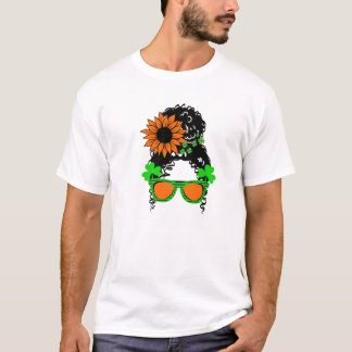 T-shirt St Patrick's Day Femme Empreinte de léopard Lunett