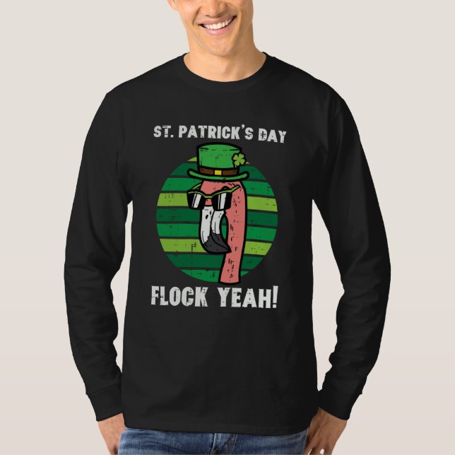 T-shirt St Patricks Day Flamingo Flock Yeah Saint Paddys P (Devant)
