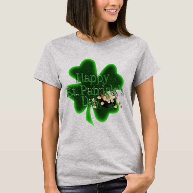 T-shirt St. Patrick's Day Four Leaf Clover (Devant)