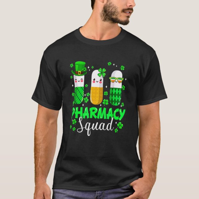 T-shirt St Patrick's Day Funny Pharmacy Squad Leprechaun P (Devant)