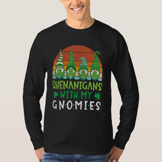 T-shirt St Patricks Day Gnome Let Shenanigans Begin Shamro (Devant)