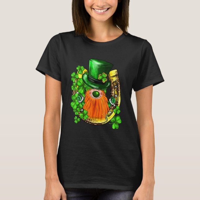 T-shirt St. Patricks Day Gnome Trèfles Fer à Cheval Irland (Devant)