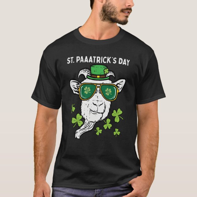T-shirt St Patricks Day Goat Head Saint Pattys Farmer Men  (Devant)