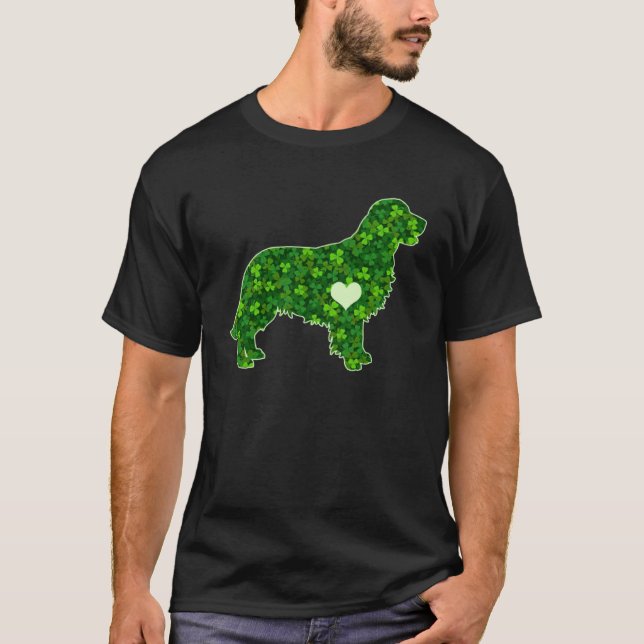 T-shirt St Patrick's Day Golden Retriever Irish Green Sham (Devant)