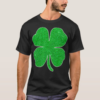T-shirt St Patricks Day Green Glitter Clover Shamrock