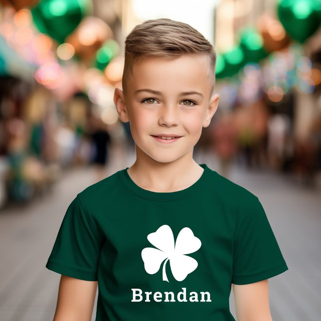 T-shirt St. Patrick's Day Green Shamrock Nom personnalisé (Créateur téléchargé)