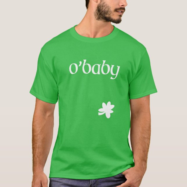 T-shirt St. Patrick's Day Grossesse Faire-part O'baby St. (Devant)