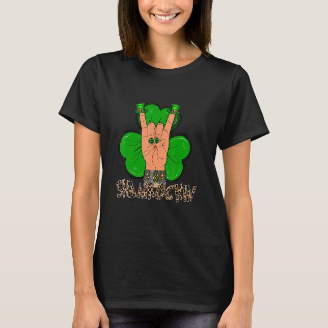 T-shirt St. Patrick's Day Happy Go Lucky Green Shamrock Ir (Devant)