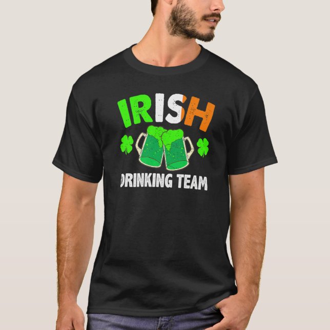 T-shirt St Patrick's Day Ireland Flag Beer IRISH DRINKING  (Devant)
