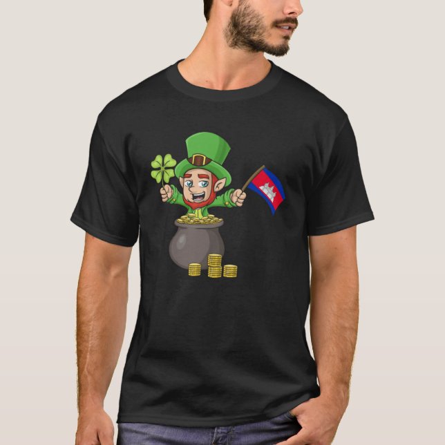 T-shirt St Patricks Day Irish Green Cambodia Khmer Cambodi (Devant)