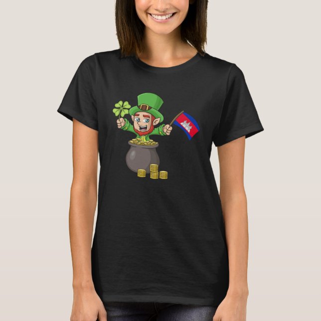 T-shirt St Patricks Day Irish Green Cambodia Khmer Cambodi (Devant)
