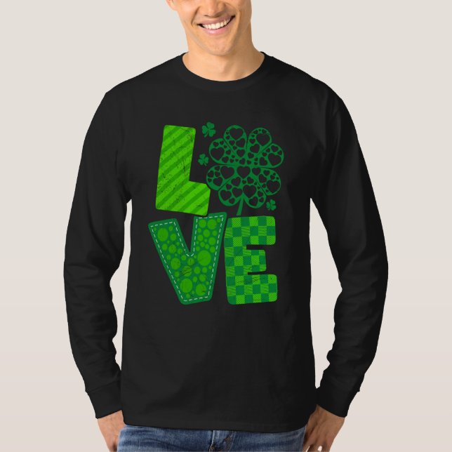 T-shirt St Patrick's Day Irish love shamrock (Devant)
