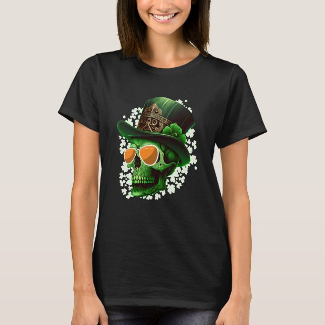 T-shirt St Patrick's Day Irish skeleton leprechaun (Devant)