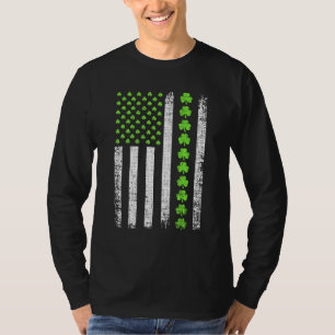 T-shirt St Patrick's Day Irlandais Shamrock du drapeau amé