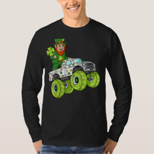 T-shirt St Patrick's Day Leprechaun Monster Truck Lucky Bo