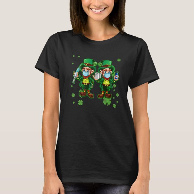T-shirt St Patricks Day  Leprechaun Wearing Mask (Devant)