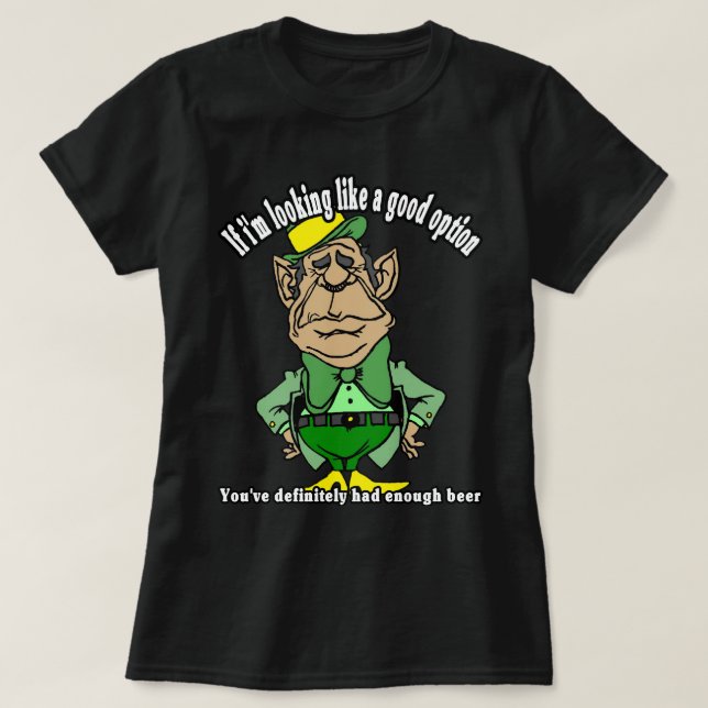 T-shirt St. Patrick's Day Leprechaun Weighing Options (Design devant)