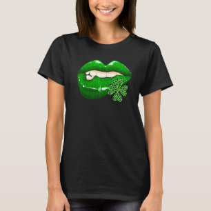 T-shirt St Patrick's Day Lips Leopard Shamrock stupéfiant 