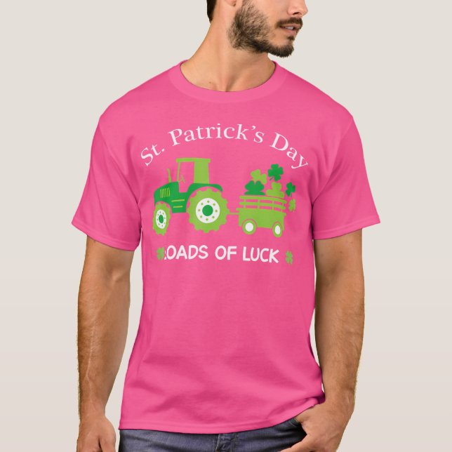 T-shirt St Patrick'S Day Loads Of Luck Tractor (Devant)