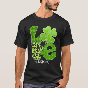 T-shirt St. Patrick's Day Love Husband Plaid Leopard Shamr