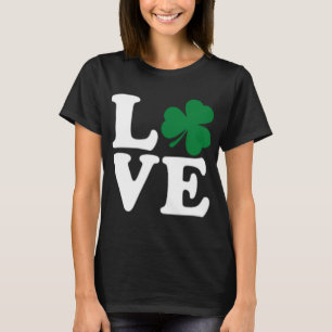 T-shirt St Patrick's Day Love Irlandais Shamrock Vert Clov