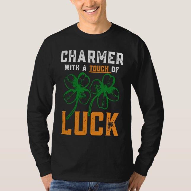 T-shirt St Patrick's Day Lucky Charmer With A Touch Of Luc (Devant)