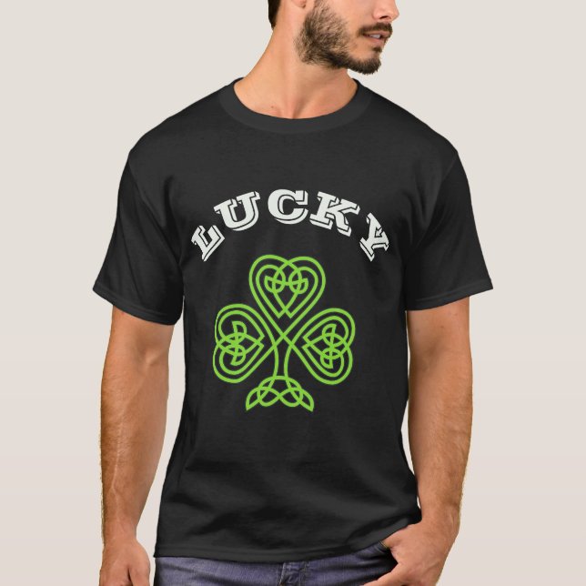 T-shirt St. Patricks Day Lucky Green Shamrock (Devant)