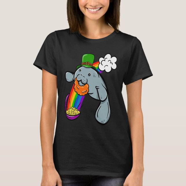 T-shirt St Patrick's Day Manatee Leprechaun Cute  Boys Gir (Devant)