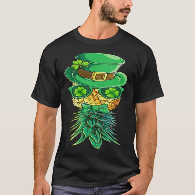 T-shirt St Patrick's Day Masque Swinger Updown Pineapp (Devant)
