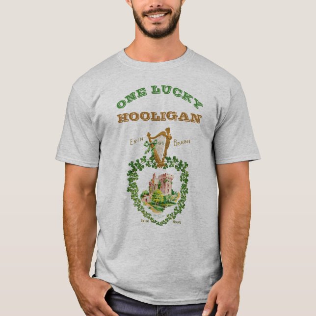 T-shirt St Patrick's Day One Lucky Hooligan Blarney Castle (Devant)