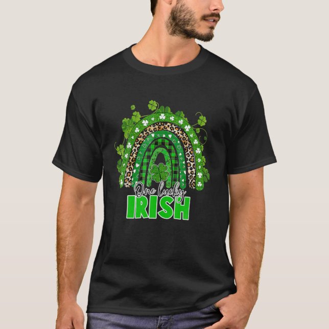 T-shirt St Patrick's Day One Lucky Irish Rainbow Shamrock (Devant)