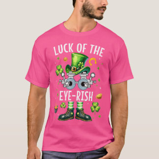 T-shirt St Patrick'S Day Optométriste Irlandais Gnome Luck