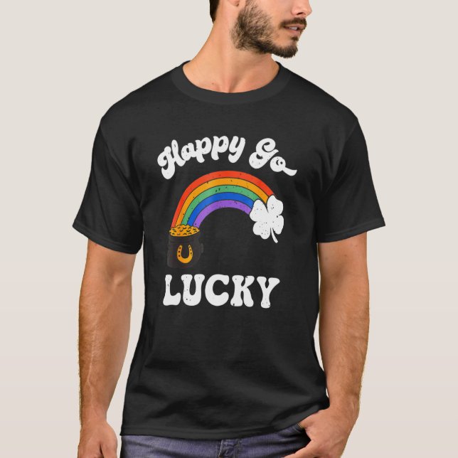 T-shirt St Patrick's Day Pot Of Leprechaun Gold Rainbow Ha (Devant)