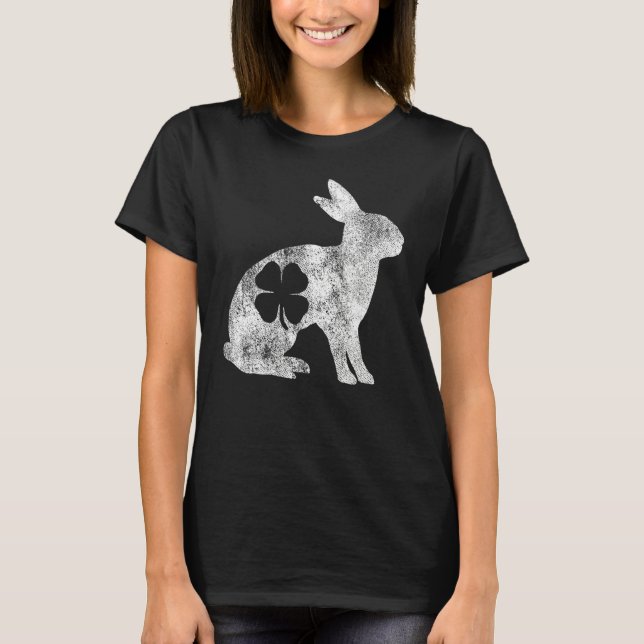 T-shirt St Patrick's Day Rabbit Bunny Irish Green Shamrock (Devant)