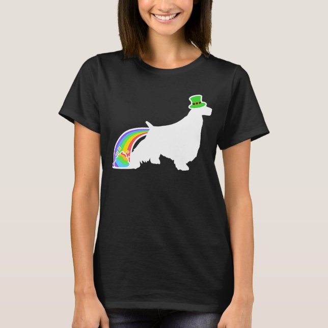 T-shirt St Patrick's Day Rainbow Chig Anglais Springer Spa (Devant)