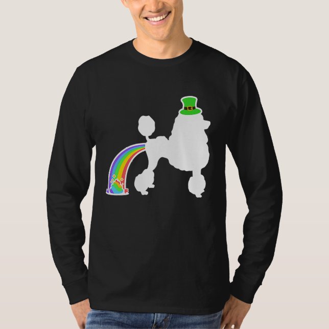 T-shirt St Patrick's Day Rainbow Dog  Poodle (Devant)
