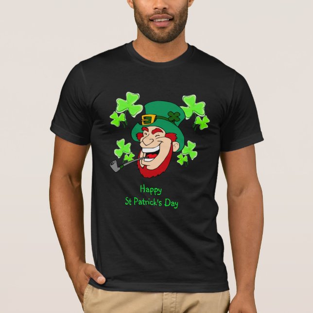 T-shirt St Patrick's Day riant Leprechaun (Devant)