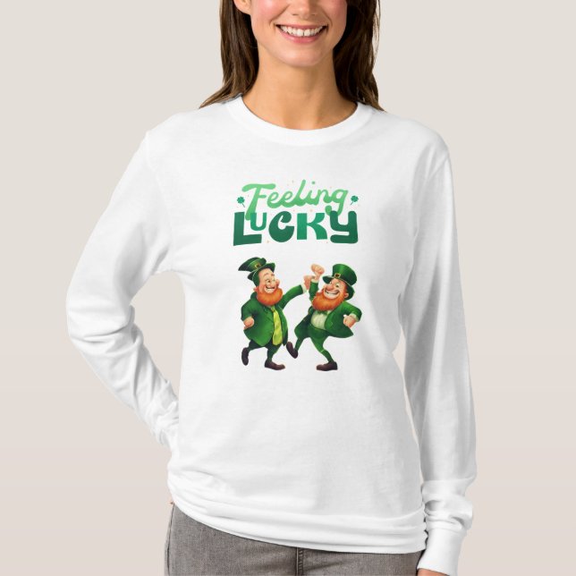 T-shirt St. Patricks Day Sentent Lucky Dancing Leprechauns (Devant)