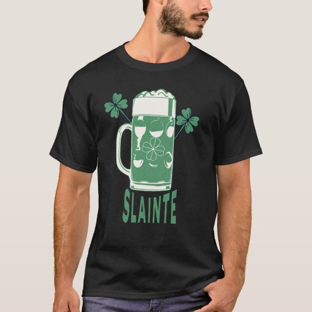T-shirt St Patricks Day Shamrock Irish Beer Drinking Slain (Devant)