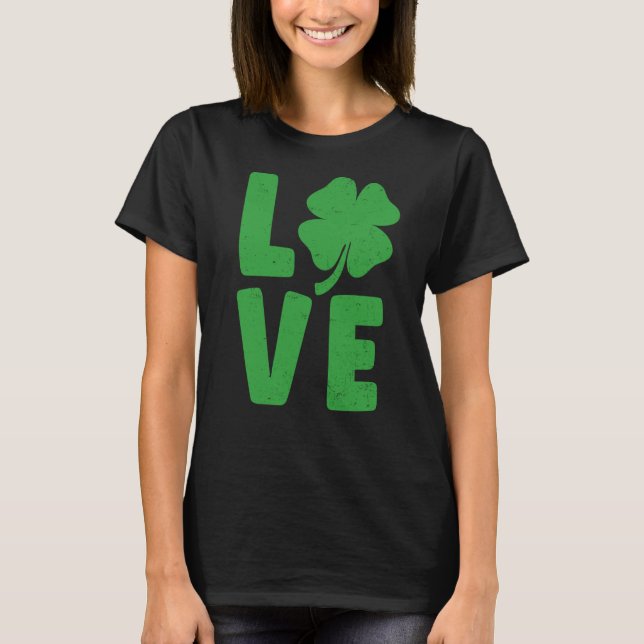 T-shirt St Patricks Day Shamrock Love (Devant)