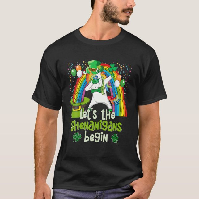 T-shirt St Patrick's Day Shenanigans Dabbing Dabbing Unico (Devant)