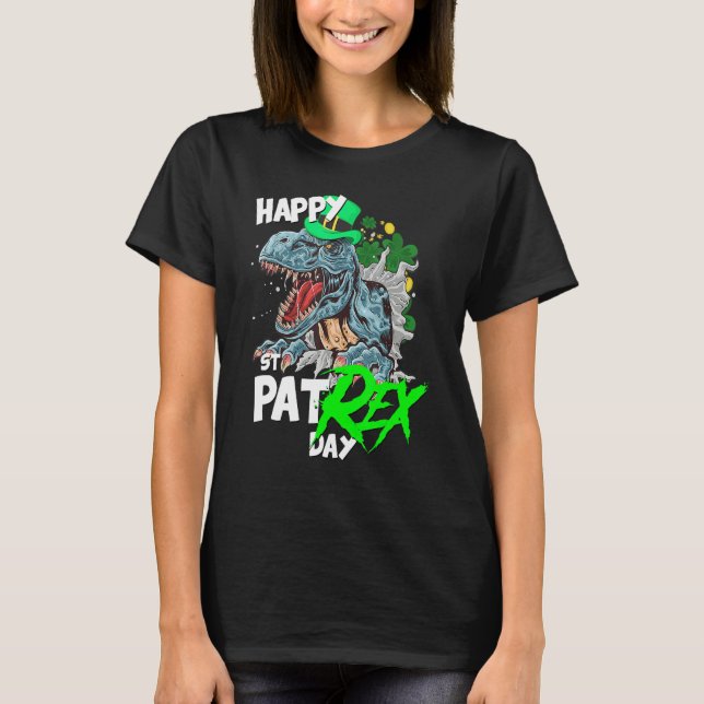 T-shirt St Patricks Day T-Rex Happy Pat Rex Day Dinosaur (Devant)