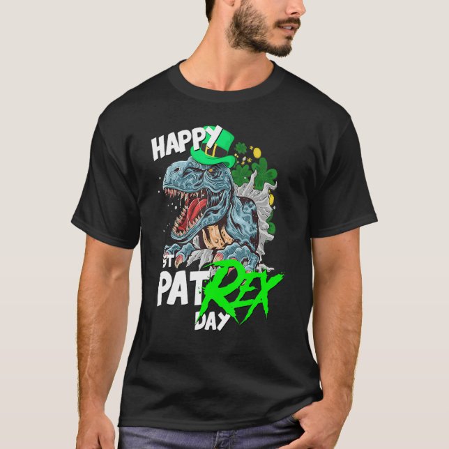T-shirt St Patricks Day T-Rex Happy Pat Rex Day Dinosaur (Devant)