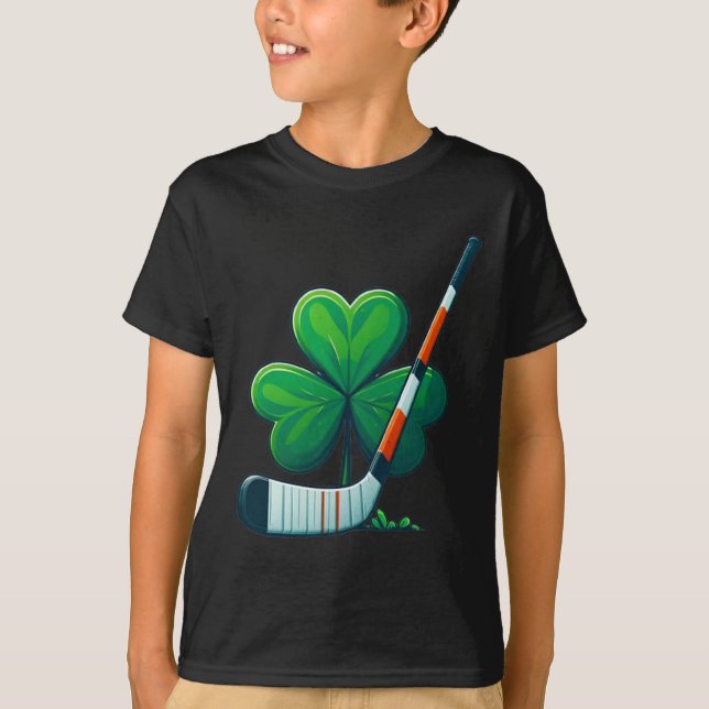 T-shirt St Patricks Day Tee Shamrock Shirt Hockey St Patri (Devant)