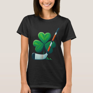 T-shirt St Patricks Day Tee Shamrock Shirt Hockey St Patri