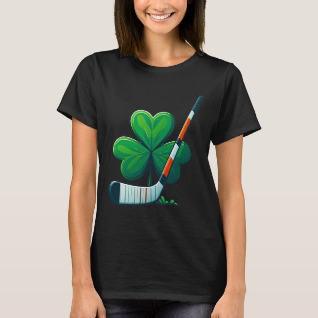 T-shirt St Patricks Day Tee Shamrock Shirt Hockey St Patri (Devant)