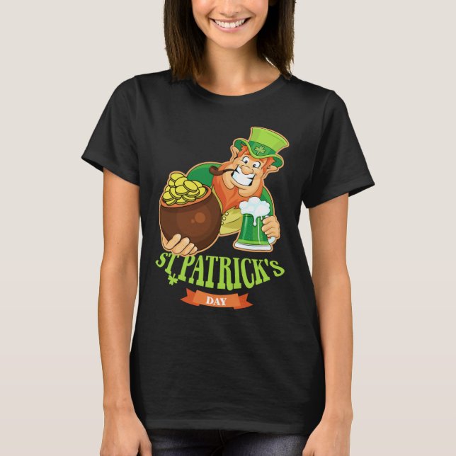 T-shirt St Patrick's Day Top Irish Beer C Green Luck (Devant)