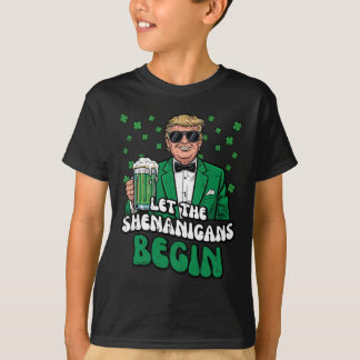 T-shirt St Patricks Day Trump Let Shenanigans Begin Funny 
